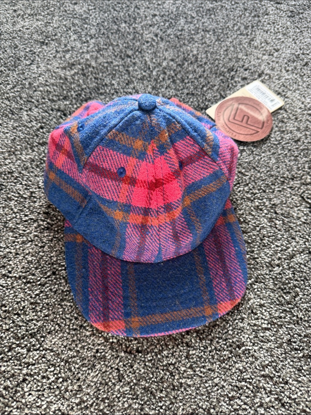 Flipside Hats Brooklyn Ball Cap - Blue & Pink Wool Plaid